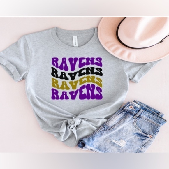 Bella Canvas Tops - Ravens Wavy Tee